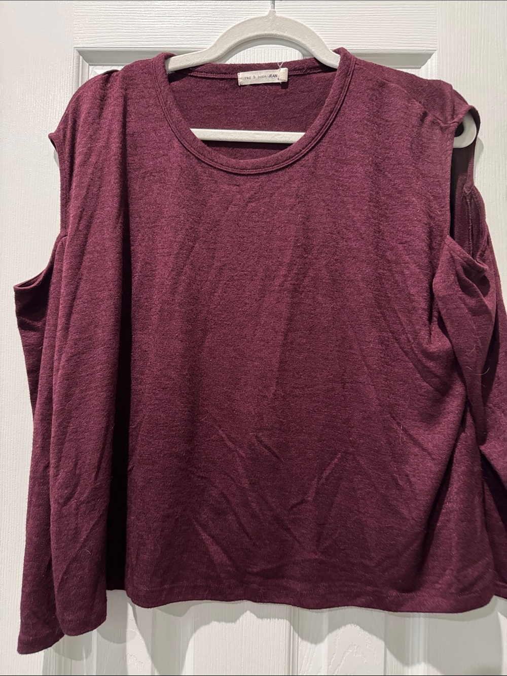 rag & bone Plum Cold-Shoulder Long Sleeve Top